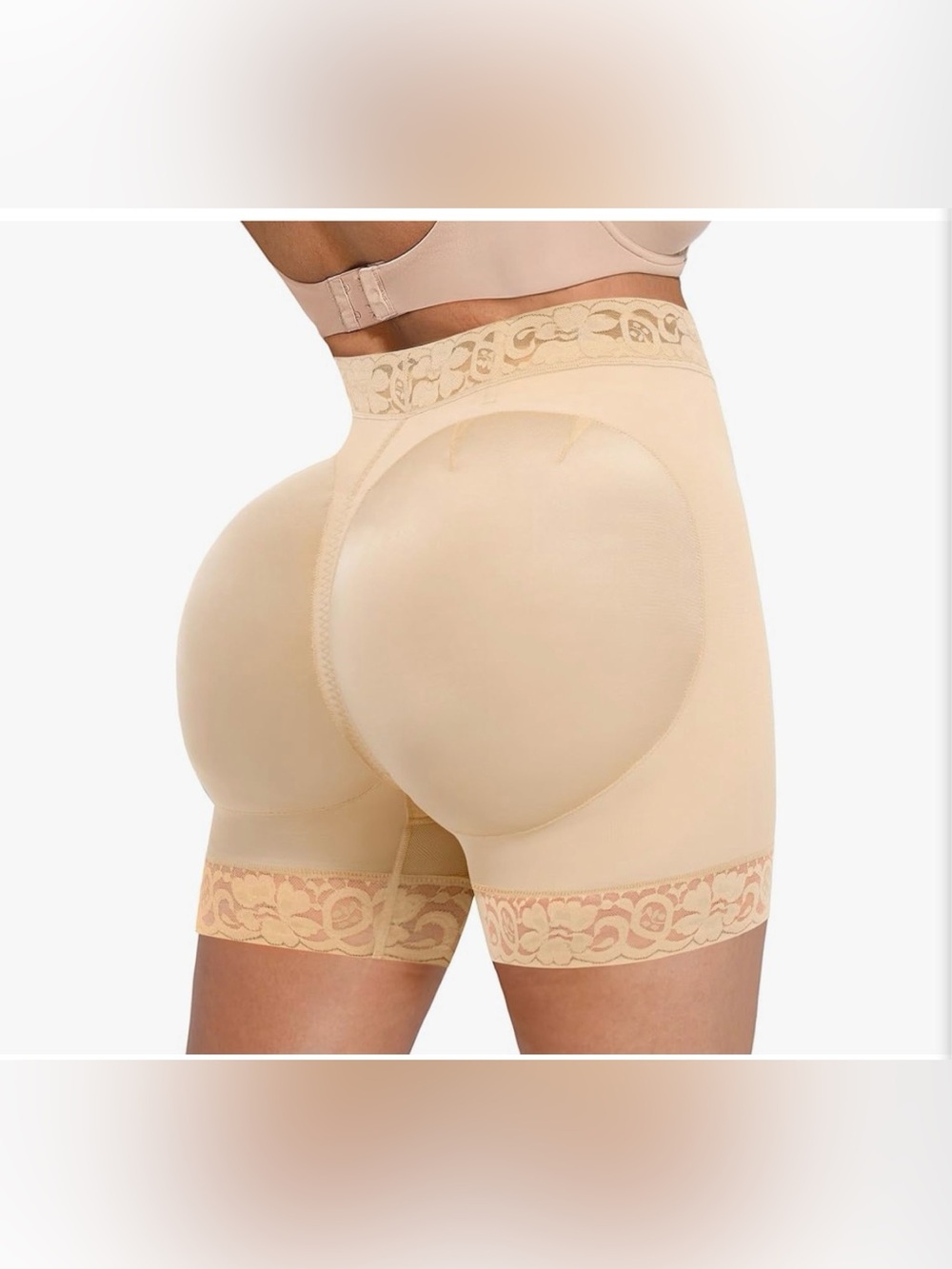 SHAPELLX High-Waist Beige Shaping Butt-Lift Shorts NEW MEDIUM